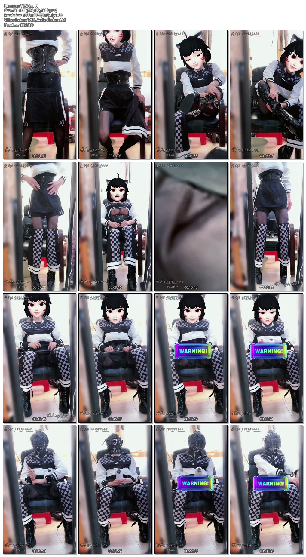 11704----【Yecai】性感机车服开档黑丝袜自缚，马蹄高跟靴椅子自缚飞机杯自W，缚手缚.jpg