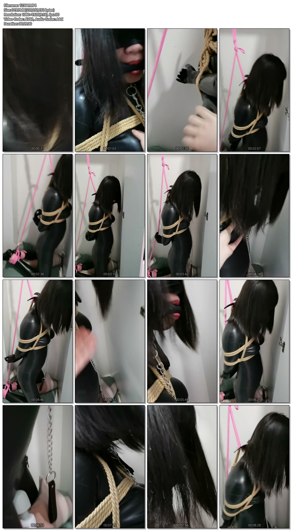 12384----【小T】外出约玩第八弹 胶衣伪娘蒙眼口枷装柜play.jpg