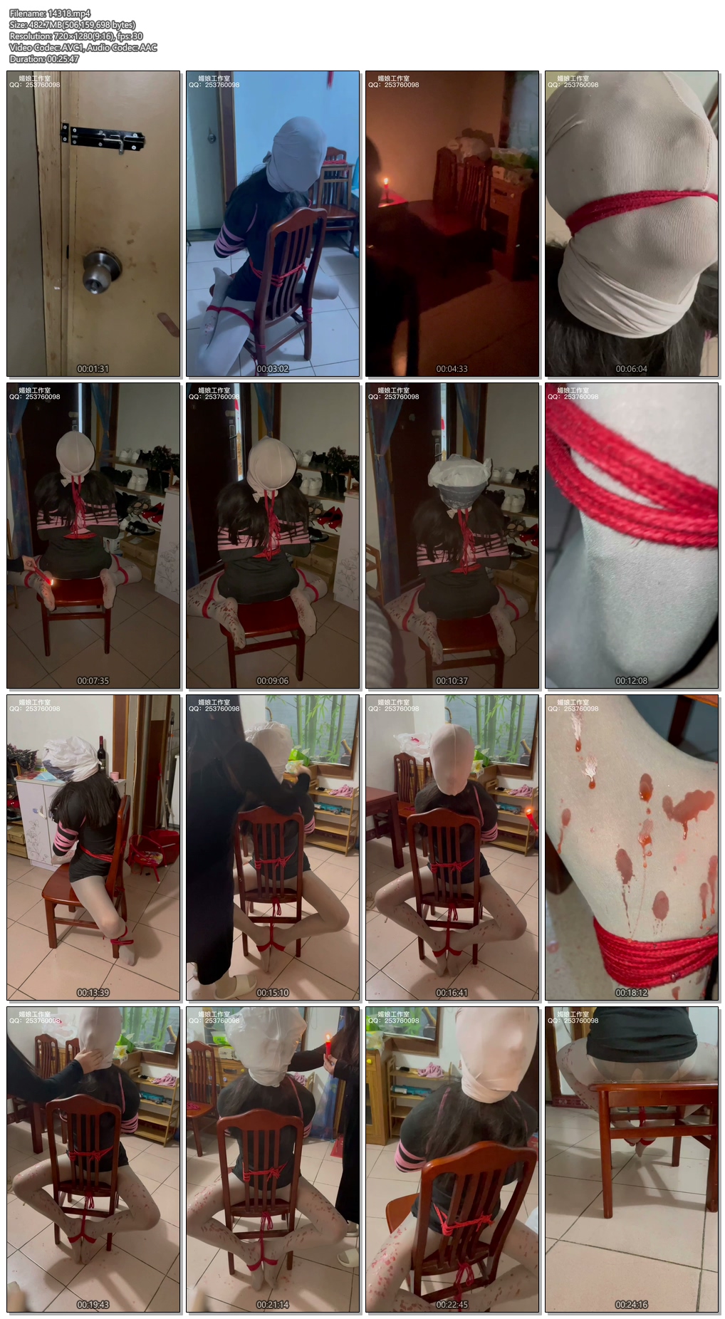 14318----【媚娘工作室】椅子上的M 拖到门口 开门调教 塑料袋套头 蜡烛滴蜡.jpg