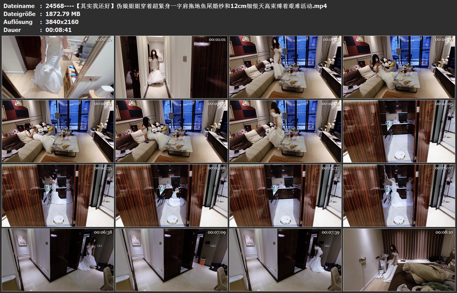 24568----【其实我还好】伪娘姐姐穿着超紧身一字肩拖地鱼尾婚纱和12cm细恨天高束缚着.jpg