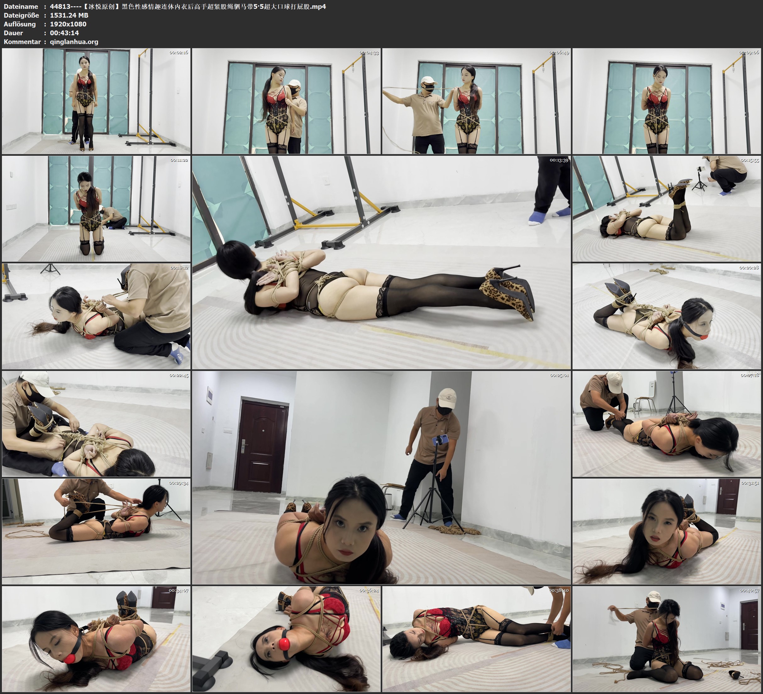 44813----【冰悦原创】黑色性感情趣连体内衣后高手超紧股绳驷马带5·5超大口球打屁股.jpg