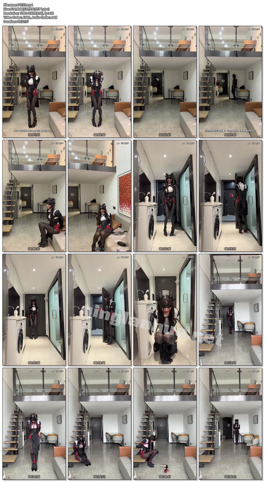 54133----【训犬糕手】小糕炸金套装 黑丝魅魔修女单手套自缚 郊狼电击下还开门取外卖.jpg