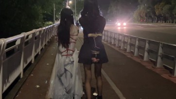 【桃花岛】户外捆绑第二弹（桃花汉服被缚露出之仙女沦为路人观赏的剑婢！）