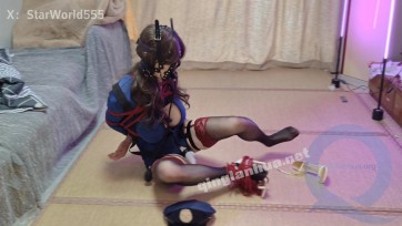 【拾星】伪娘fbi星画落入陷阱，逃跑失败被插入马眼棒后进行榨精，垫脚器惩罚＋失禁全包