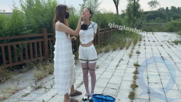 【媚娘工作室】小奴的特别户外晨练-双摄
