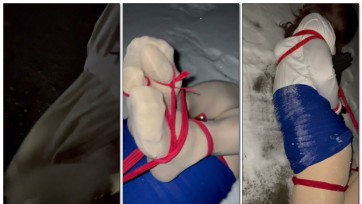 【媚娘工作室】上半身和大腿绑好，带上dd，市场遛弯