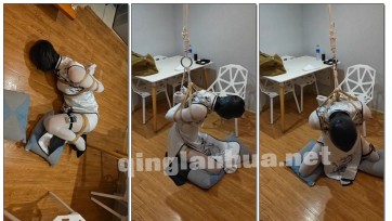 【十里窗口】伪娘全身白丝旗袍放置