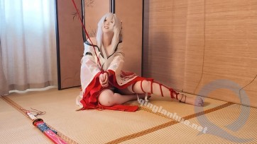 【一绳所爱】《cos鸣潮 绯雪》大学生小男娘CD体验二次元变装捆绑绳艺摄影天生自然大奈奈，绳师陈依依 结尾附花絮