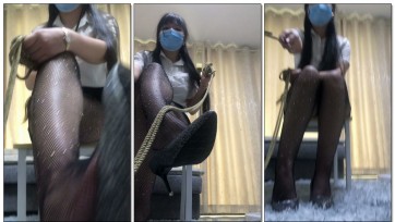 【新月原创】【玉箫】女 王様足骂踏本【二】渔网袜高跟鞋踩踏 女主牵绳TJ