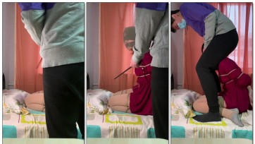 【玩奴原创】实打实教鞭sp100次sp加30次耳光调教，真实对话拒绝摆拍，挠痒，把玩好身材妹妹，红裙肉丝木乃伊包头驷跪缚。